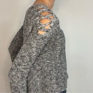 Grey cropped knit sweater